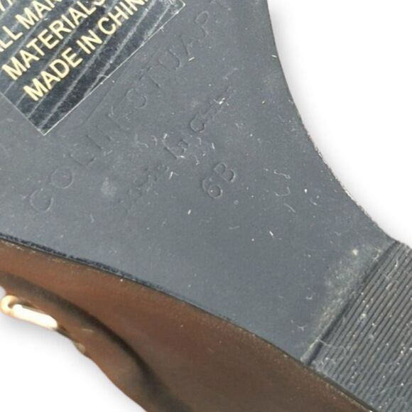 Colin Stuart Antique Gold Wedge Ankle Booties sz 6 - Picture 8 of 8